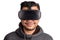 Young asian man wearing virtual reality goggles