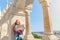 Young asian traveler woman looking at map at Fisherman bastion fortress in Budapest, Hungary