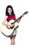 Young asian woman with acoustic guitar