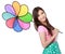 Young asian woman with colorful windmill