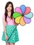 Young asian woman with colorful windmill