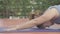 Young Asian woman do relax yoga in garden