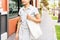 Young asian woman holding a reusable bag and walking in the city, Zero waste