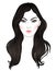 Young Asian woman with long hair. Fashion vector illustration i