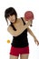 Young Asian woman palying ping-pong