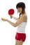 Young Asian woman with a ping-pong racket