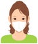 Young asian woman upper body  wearing a mask vector illustration