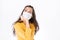 Young Asian woman wearing hygienic mask to prevent infection corona virus