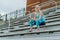 A Young Athletic College Athlete Prepares For A Track Meet At A University