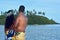 Young attractive and exotic Polynesian Cook Islander honeymoon c