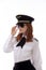 Young attractive female airline pilot