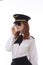 Young attractive female airline pilot