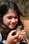 Young Australian girl holding a Thorny Devil