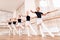 Young ballerinas rehearsing in the ballet class.