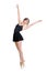 Young ballet dancer girl isolated