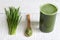 Young barley with fresh grass detox diet concept