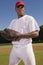 Young Baseball Pitcher Standing On Field