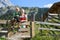 Young Bavarian family in a beautiful mountain landscape.