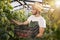 Young Bearded Male Harvesting Cucumbers