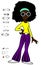 Young beautiful afro girl cartoon illustration expression collection