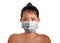 Young beautiful Asian Chinese woman in protective face mask in prevention against Wuhan Coronavirus epidemic outbreak in China in