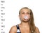 Young beautiful blonde woman chewing gum and blowing bubbles Criminal Mug Shots