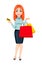 Young beautiful redhead business woman