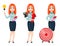 Young beautiful redhead business woman