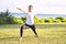 Young beautiful sportwoman practicing yoga