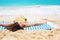Young Beautiful Suntan Woman Lying Tropical Beach