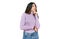 Young beautiful teen girl wearing turtleneck sweater thinking worried about a question, concerned and nervous with hand on chin