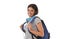 Young beautiful and trendy latin student girl carrying backpack smiling happy and confident