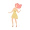 Young Beautiful Woman Dancing On The Party Vector Illustration