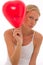 Young beautyful caucasian woman with balloon