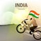 Young biker for Indian Republic Day celebration.