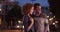 Young black couple admire something on the street in San Francisco