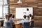 Young black man at whiteboard giving a business presentation