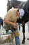 An young Blacksmith at work.