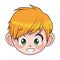 young blond teenager boy kid head character