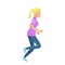 Young Blonde Girl in Slinky Sport Form Running