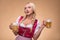 Young blonde wearing dirndl