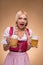 Young blonde wearing dirndl