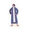 Young Boy From Ancient Israel wear Traditional Clothing Cheerful Child Character with Dark Hair Standing with Arm Akimbo