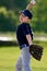 Young boy baseball pitcher