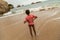 Young boy on beach, Biarritz, France