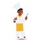 Young Boy Character Wearing Chef Uniform Proudly Holds A Cake On A Plate, His Face Beaming With Excitement