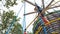 Young boy climbing up a playground climbing frame rope ladder