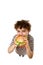 Young boy eating healthy sandwich