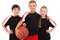 Young Boy and Girl Child Basketball Team