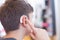 young boy with hearing aid